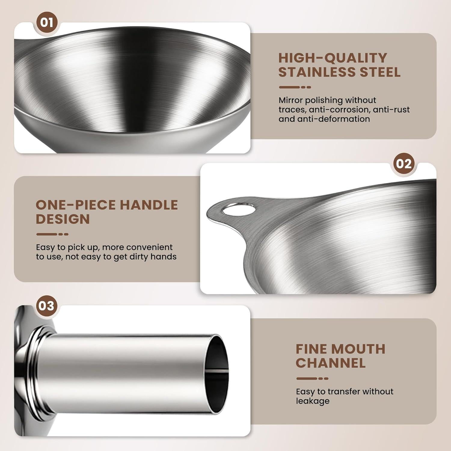 Embudo de Cocina Supercenter Acero Inoxidable Juego de 3