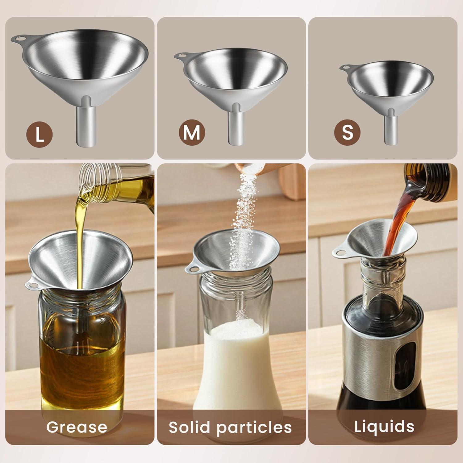 Embudo de Cocina Supercenter Acero Inoxidable Juego de 3