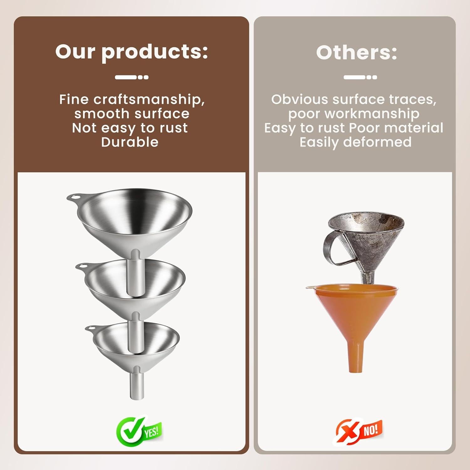 Embudo de Cocina Supercenter Acero Inoxidable Juego de 3