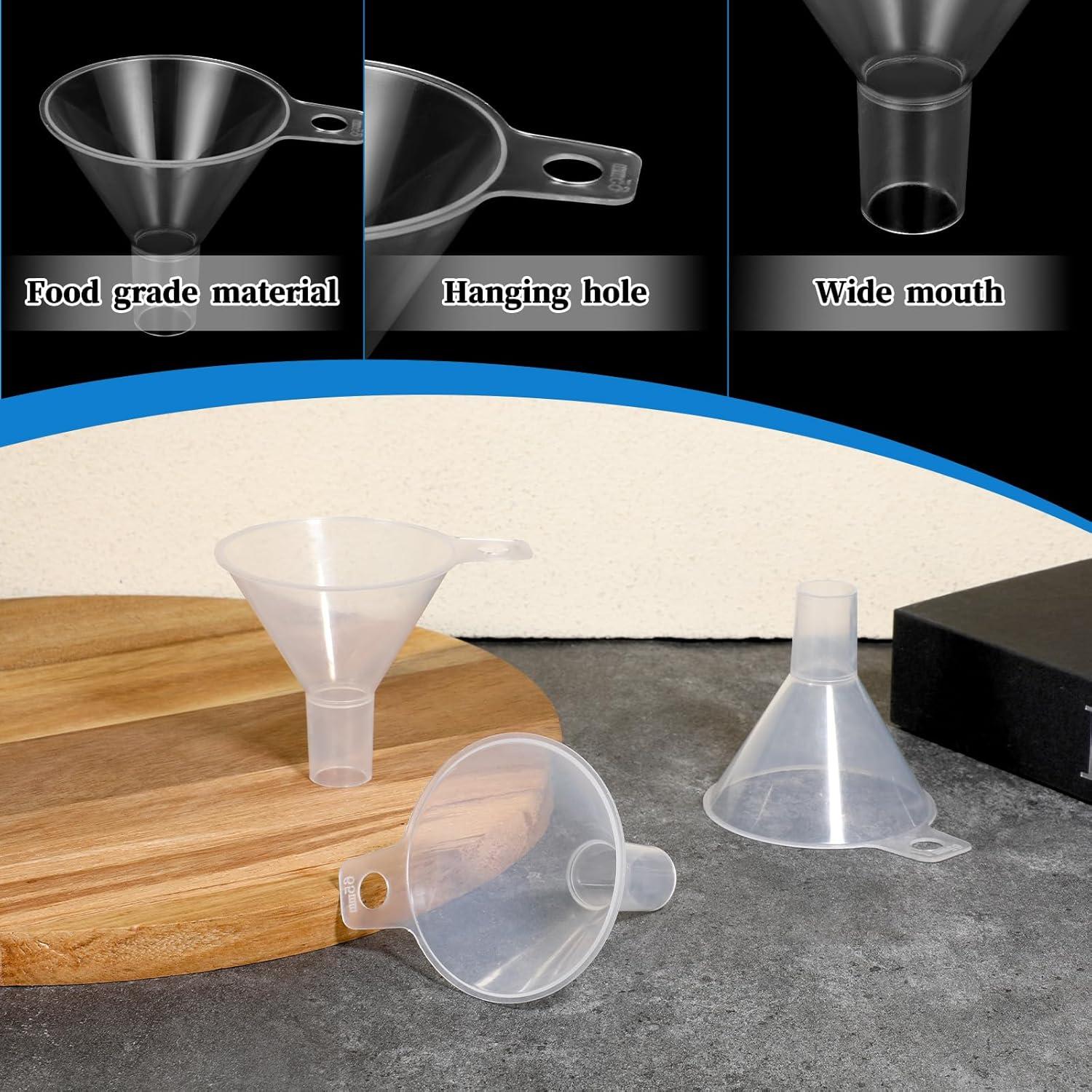 Embudos Pequeños 4 Pcs 6.5cm Plástico para Cocina y Laboratorio