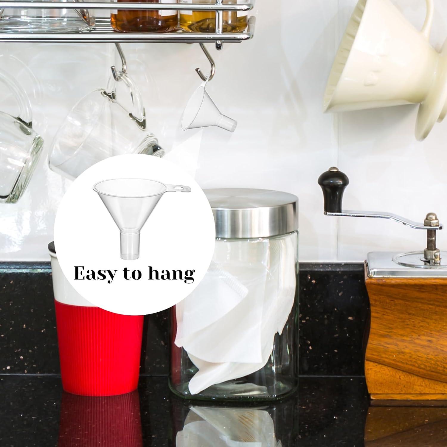 Embudos Pequeños 4 Pcs 6.5cm Plástico para Cocina y Laboratorio