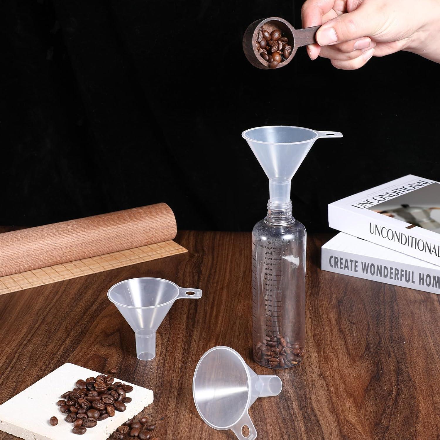 Embudos Pequeños 4 Pcs 6.5cm Plástico para Cocina y Laboratorio