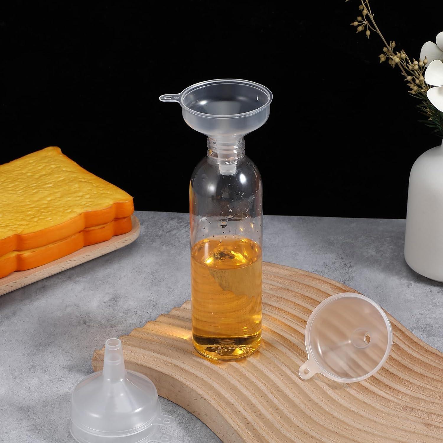 4 Mini Embudos de Plástico Transparente 5.5cm Grado Alimenticio