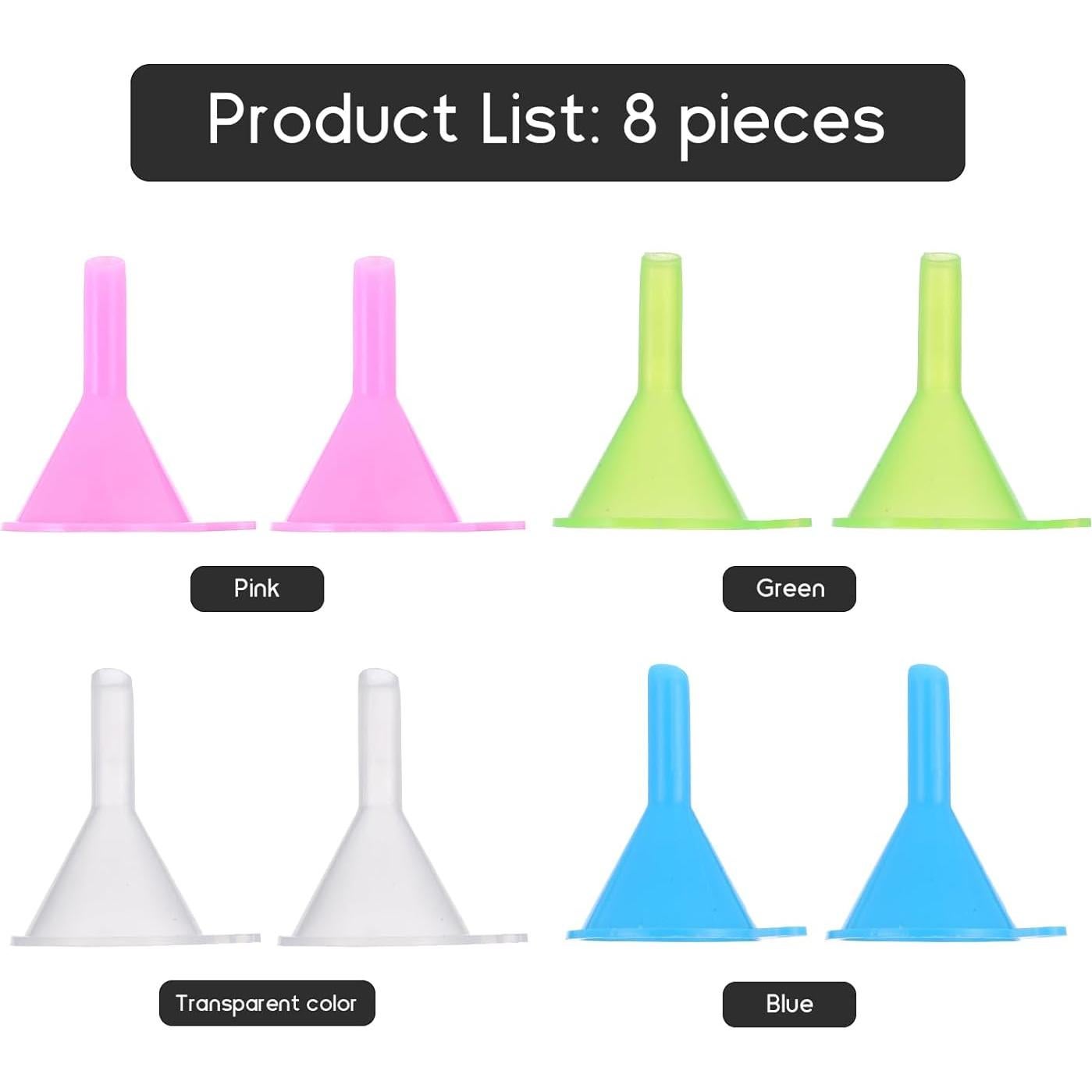 16 Mini Embudos de Plástico Grado Alimenticio Hpmjz - Colores Variados