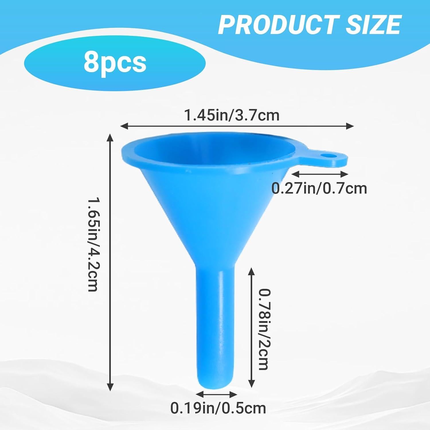 8 Mini Embudos de Plástico Gallipower para Botellas Pequeñas