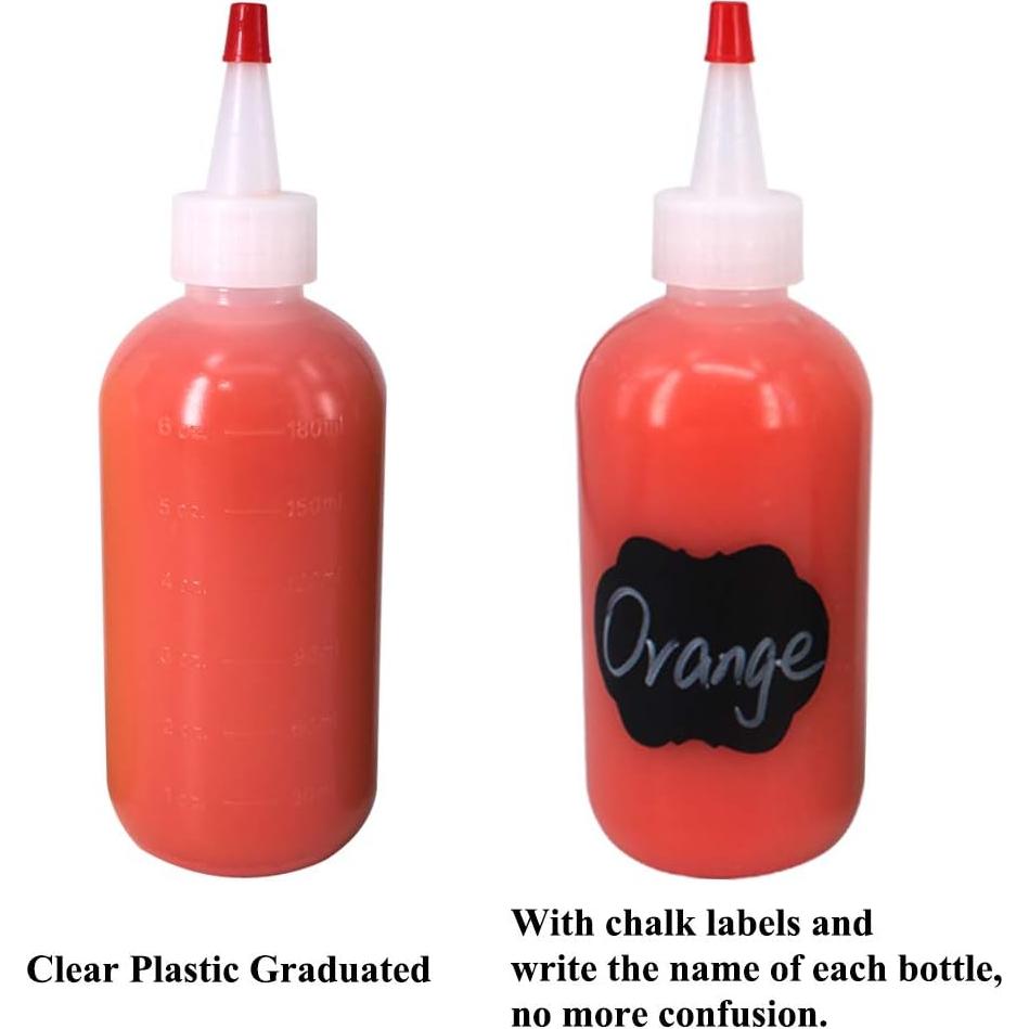 Paquete de 12 Botellas de Squeeze 180ml Belinlen con Tapas Rojas