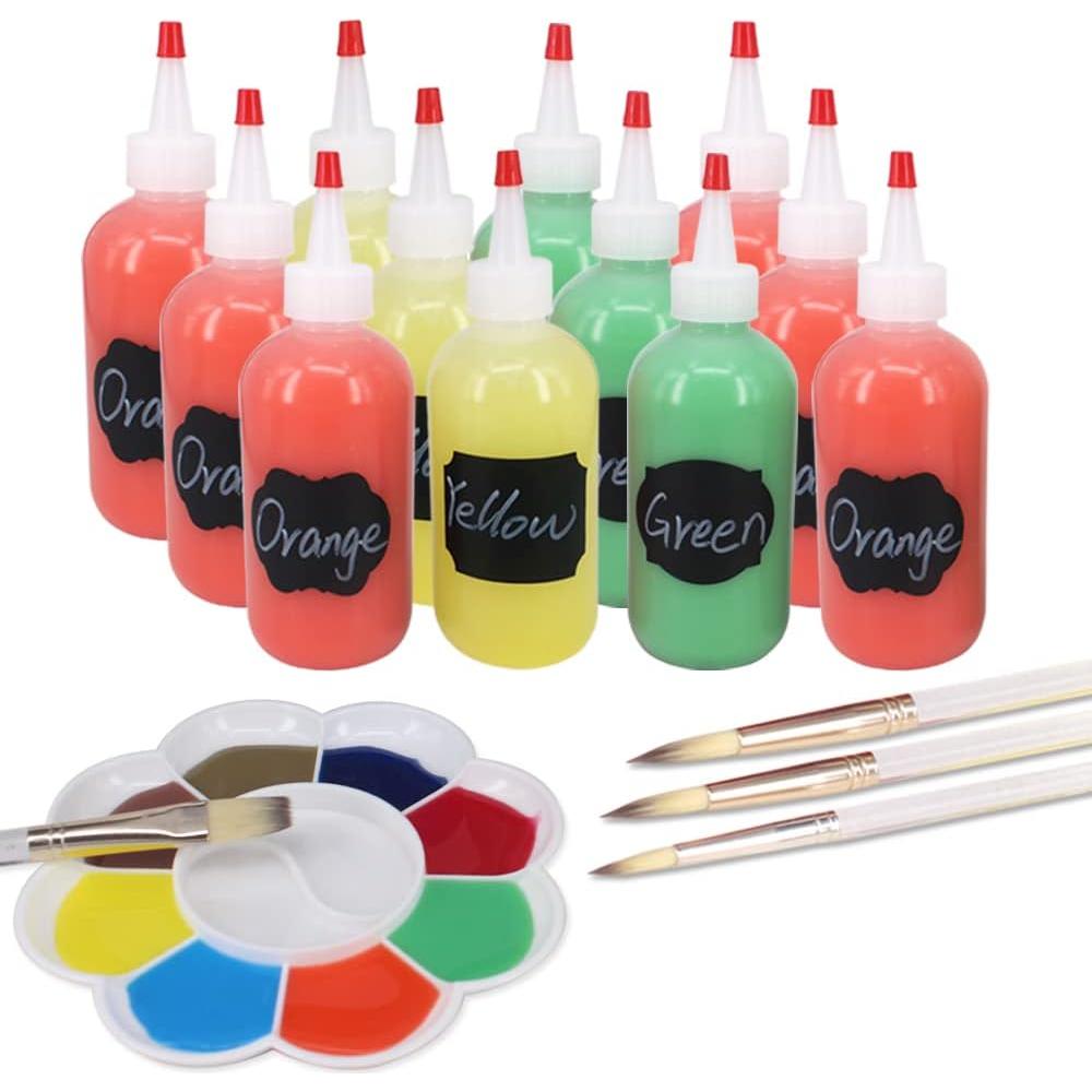 Paquete de 12 Botellas de Squeeze 180ml Belinlen con Tapas Rojas