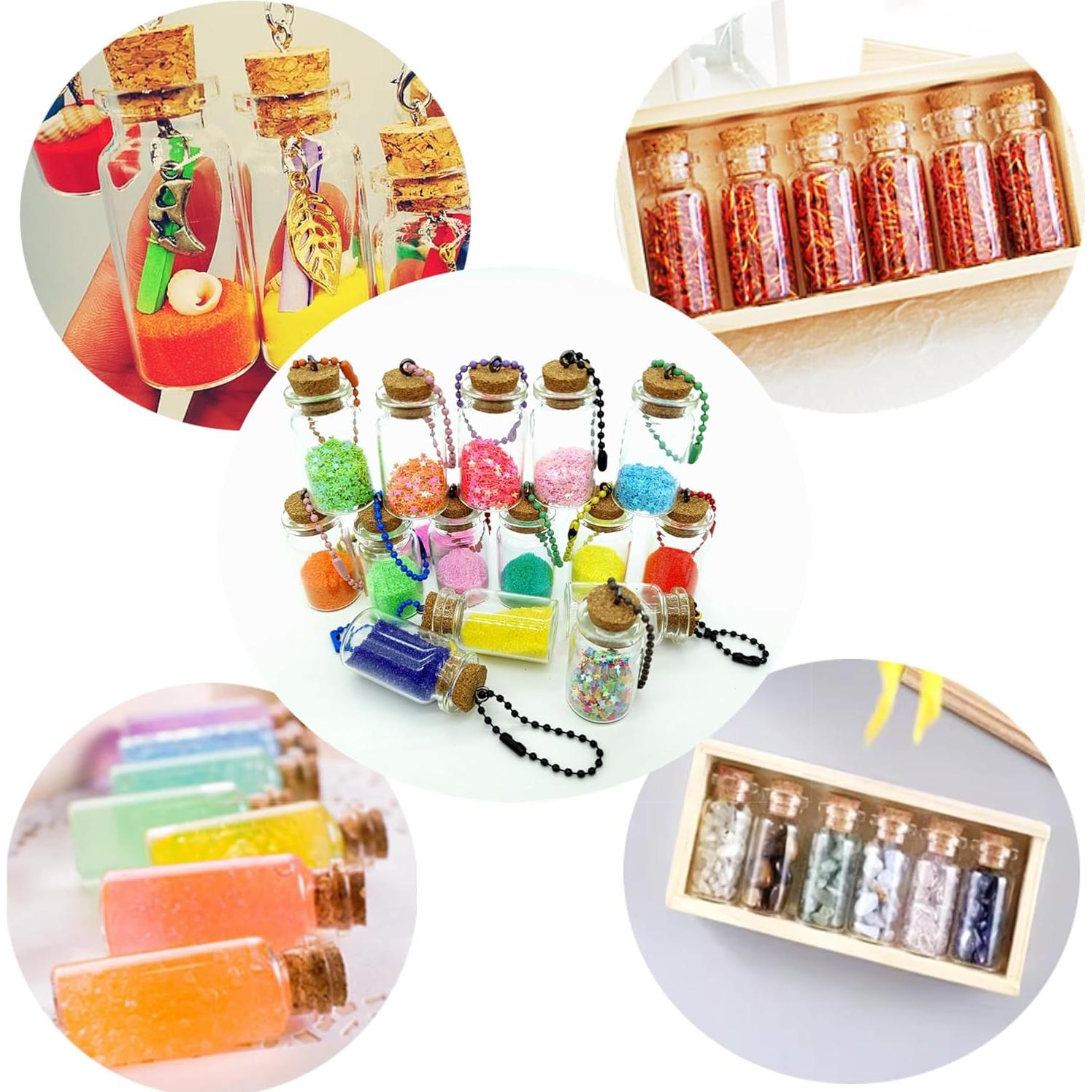 Juego de 20 Frascos de Vidrio Mini Qiandier con Tapas de Corcho