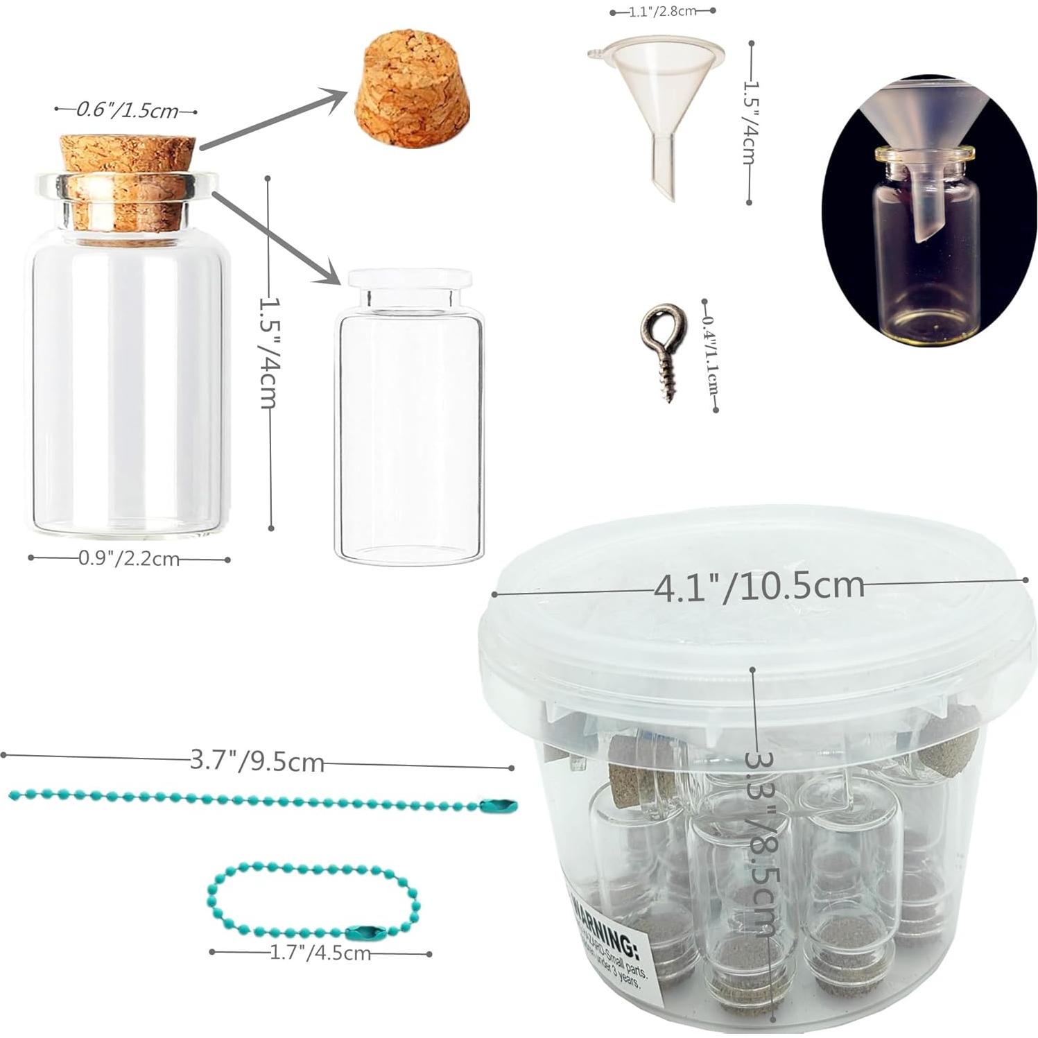 Juego de 20 Frascos de Vidrio Mini Qiandier con Tapas de Corcho