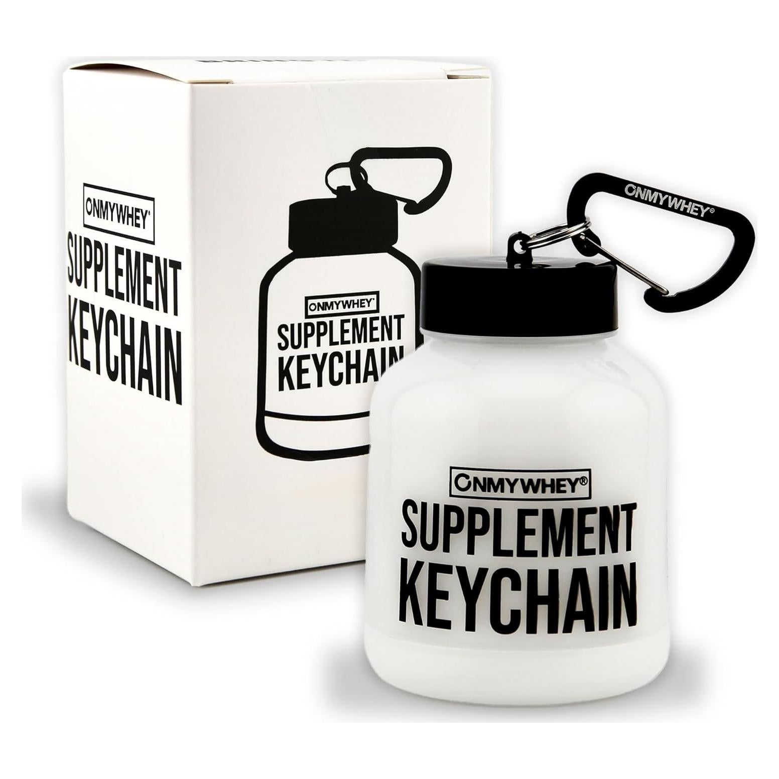 Contenedor Mini de Proteína ONMYWHEY 180ml con Embudo y Mosquetón