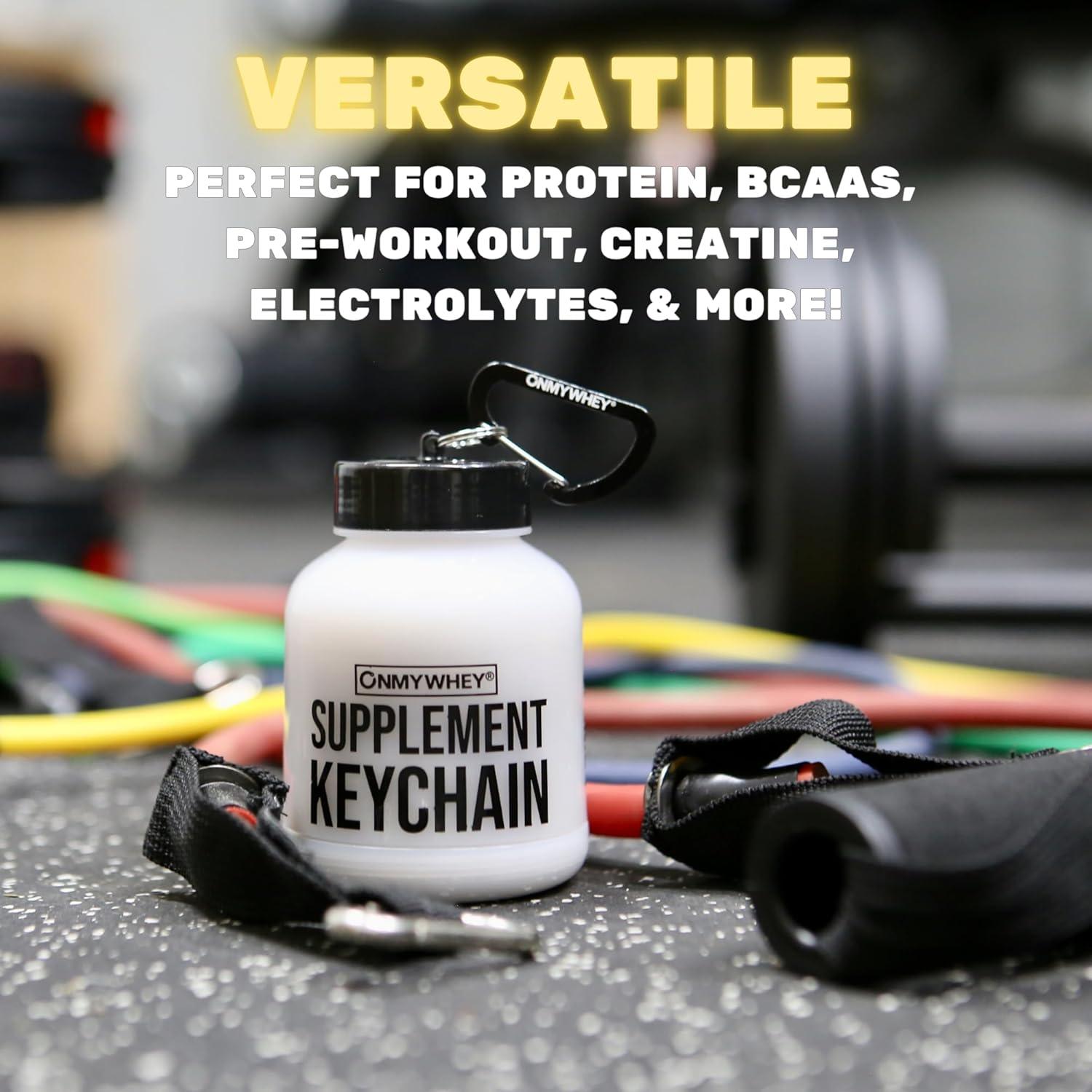 Contenedor Mini de Proteína ONMYWHEY 180ml con Embudo y Mosquetón