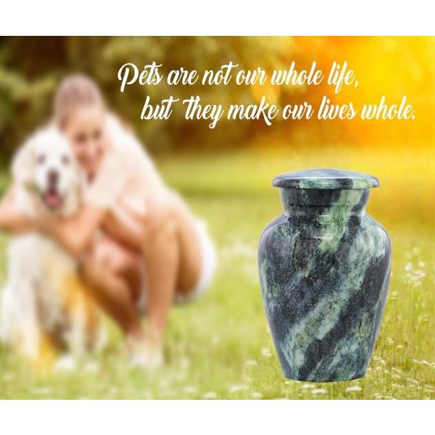 Urna Conmemorativa Mini de Metal Verde Enrollado - 3 Pulgadas Cúbicas