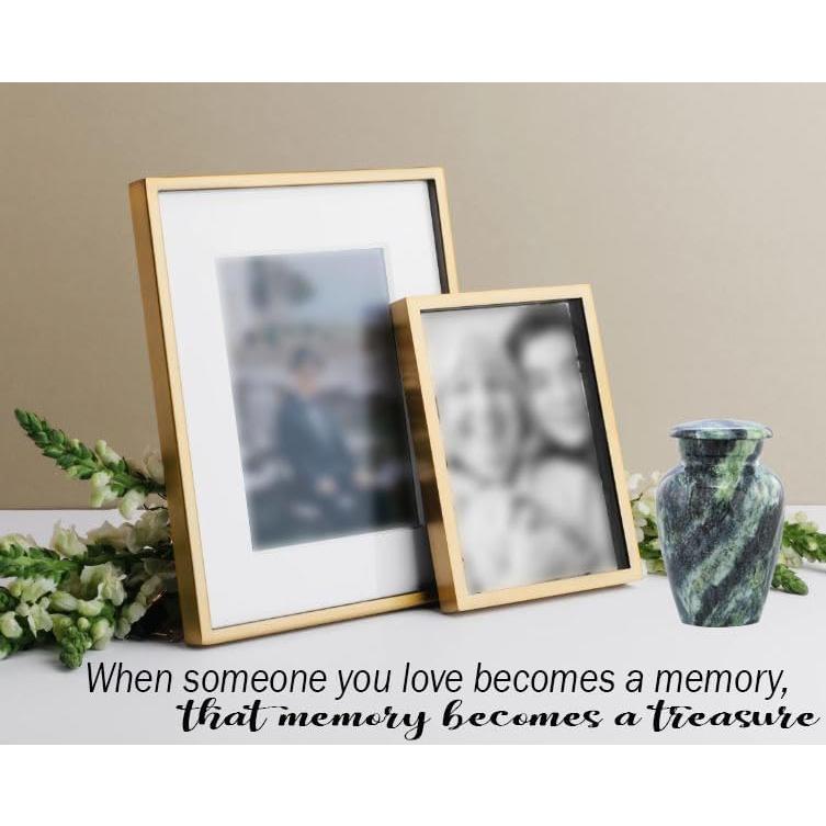 Urna Conmemorativa Mini de Metal Verde Enrollado - 3 Pulgadas Cúbicas