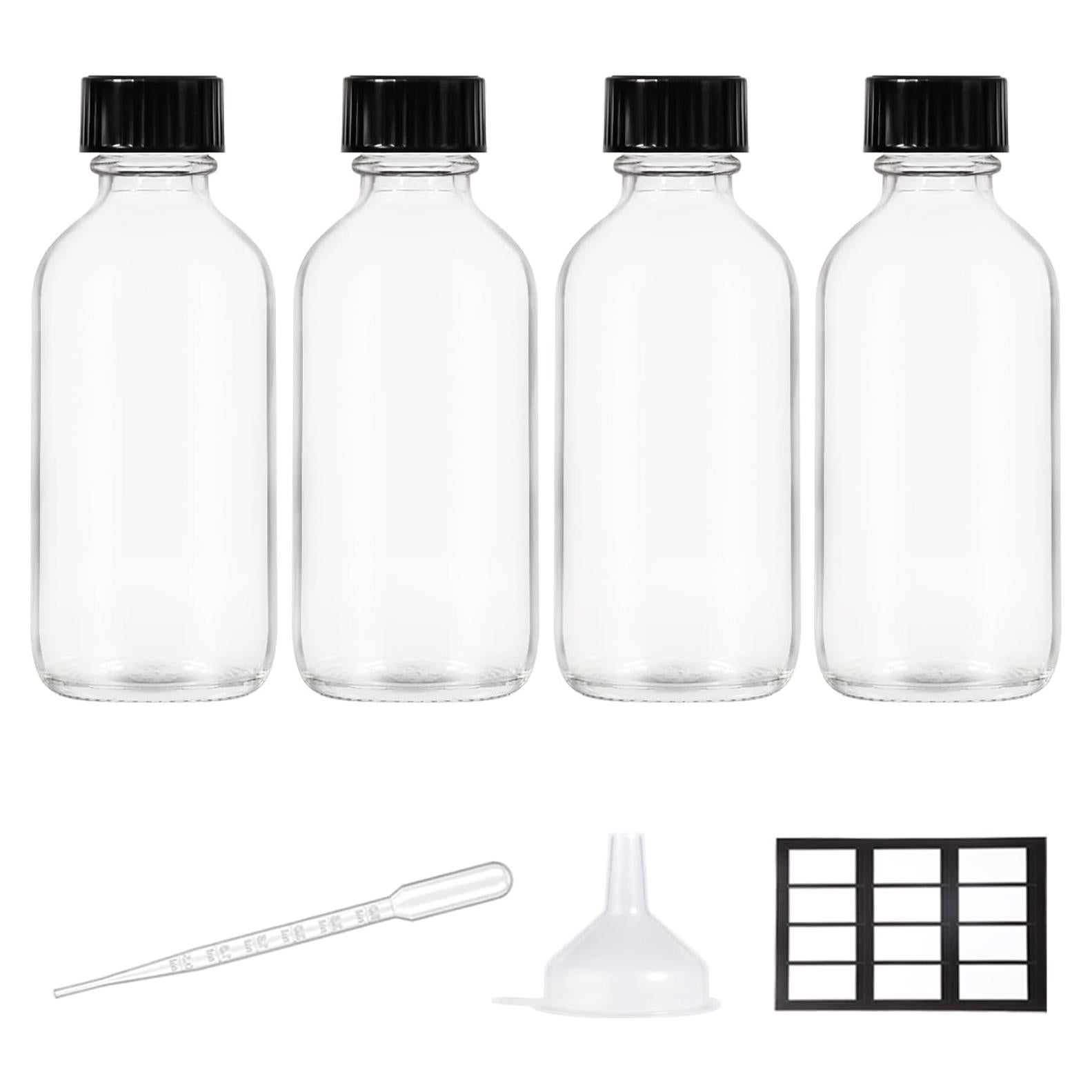 Paquete de 4 Botellas de Vidrio 60ml StellaCare con Tapa