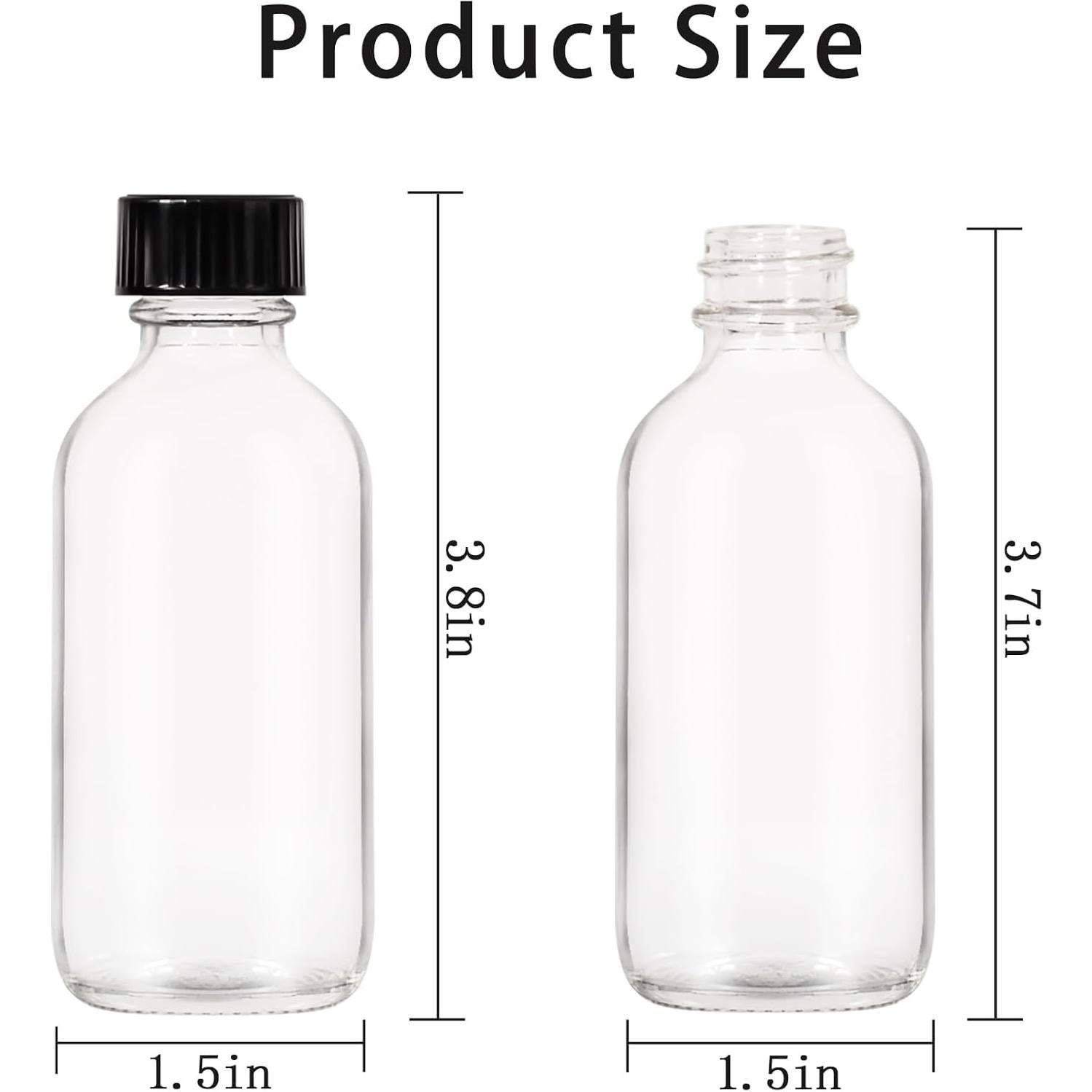 Paquete de 4 Botellas de Vidrio 60ml StellaCare con Tapa