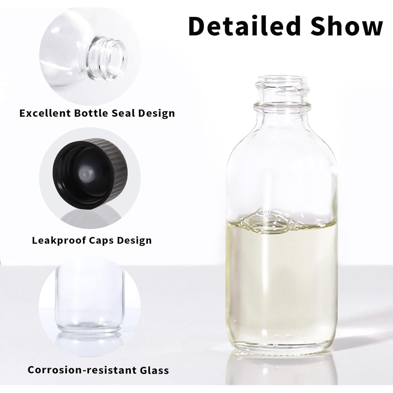 Paquete de 4 Botellas de Vidrio 60ml StellaCare con Tapa