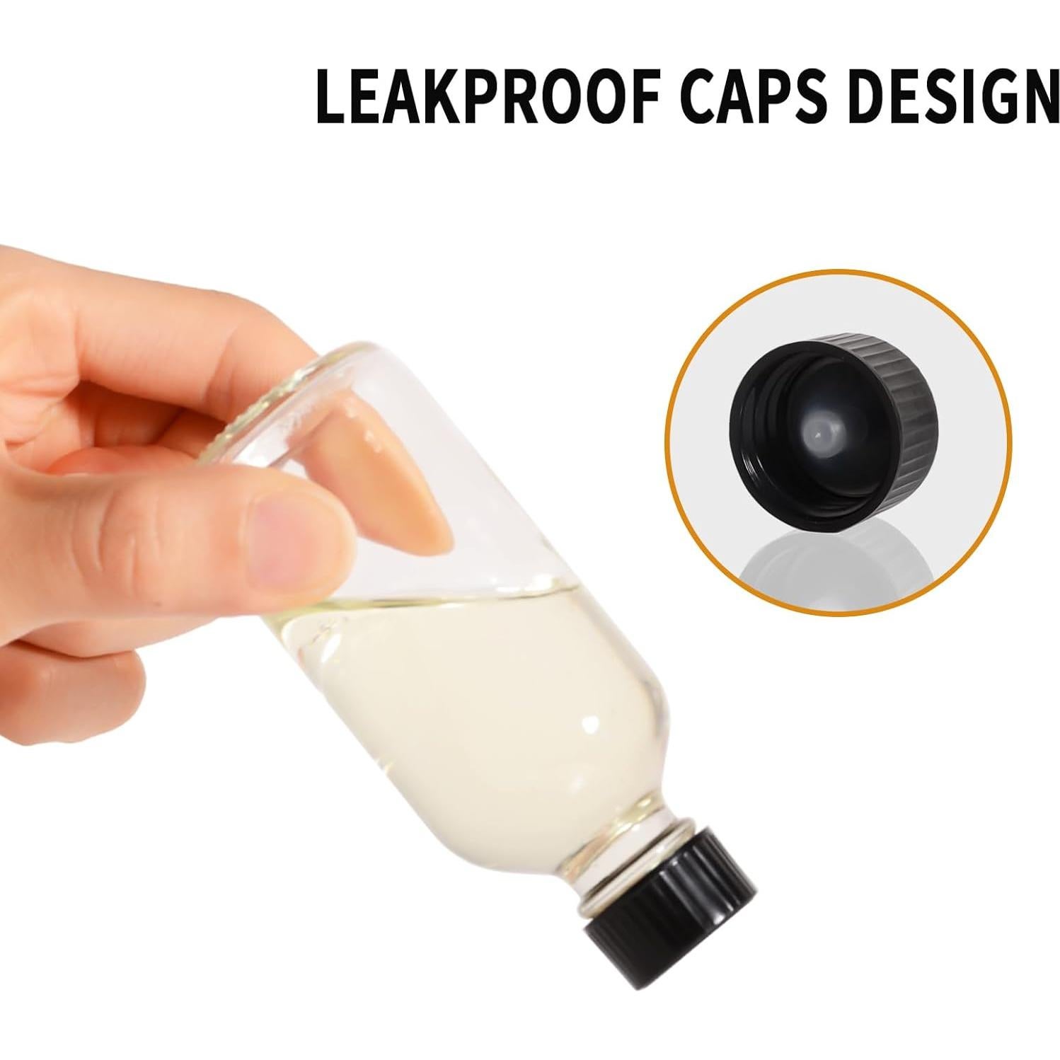 Paquete de 4 Botellas de Vidrio 60ml StellaCare con Tapa