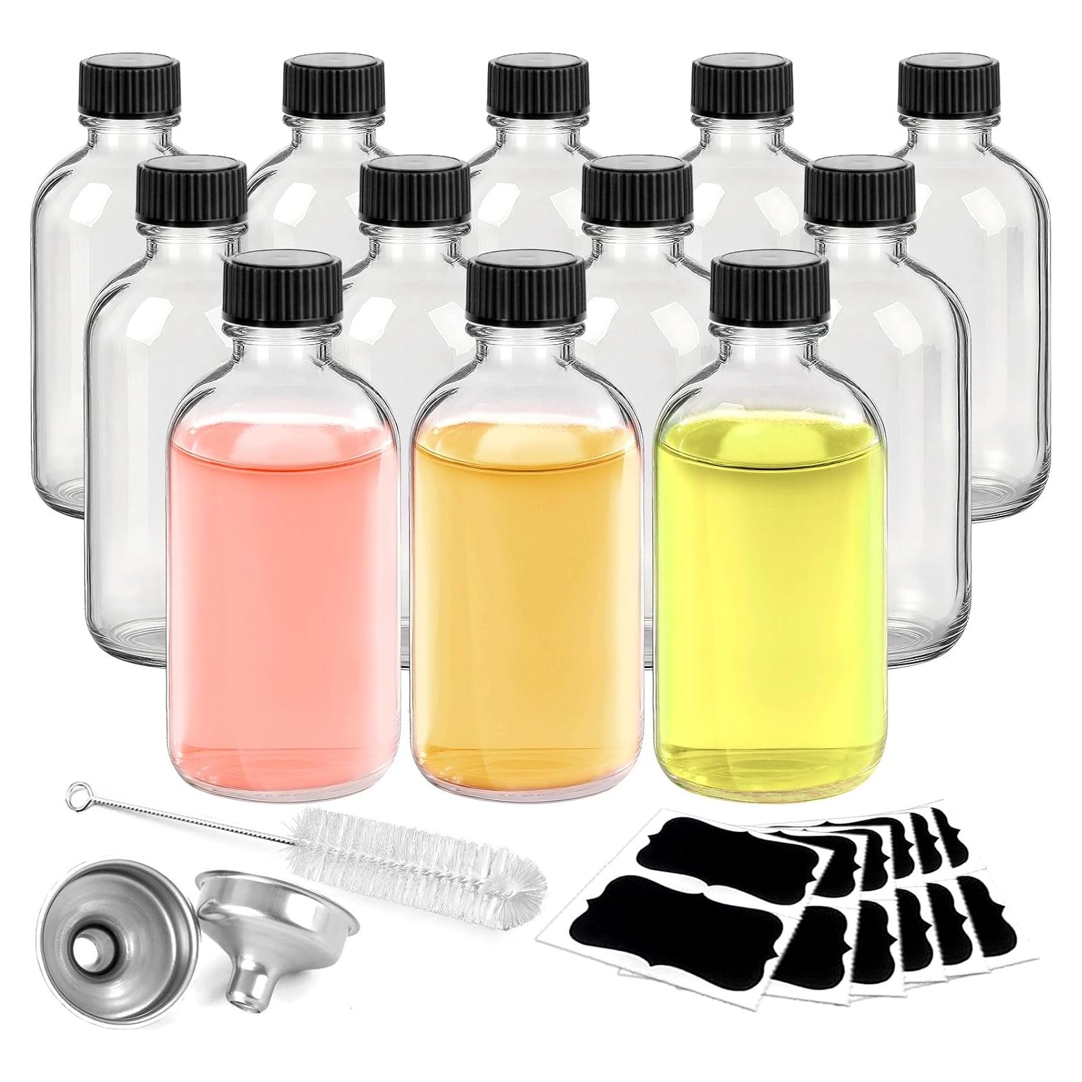 Botellas de vidrio Boston 60ml Showvigor - Paquete de 12 con embudos