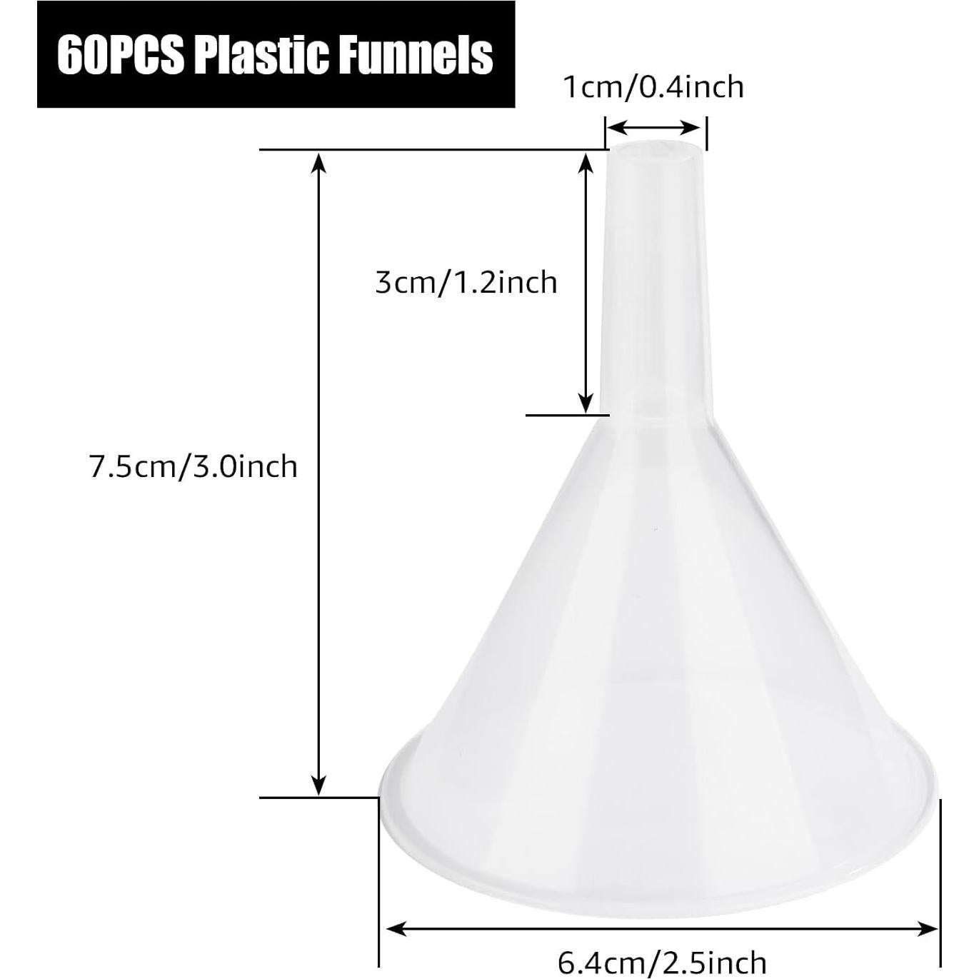 Juego de 60 embudos de plástico LANIAKEA 6.35 cm para líquidos