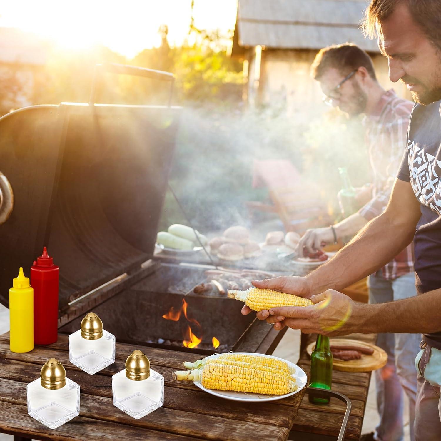 4 Mini Saleros y Pimenteros Dorados Lnngub 0.5 oz Vidrio