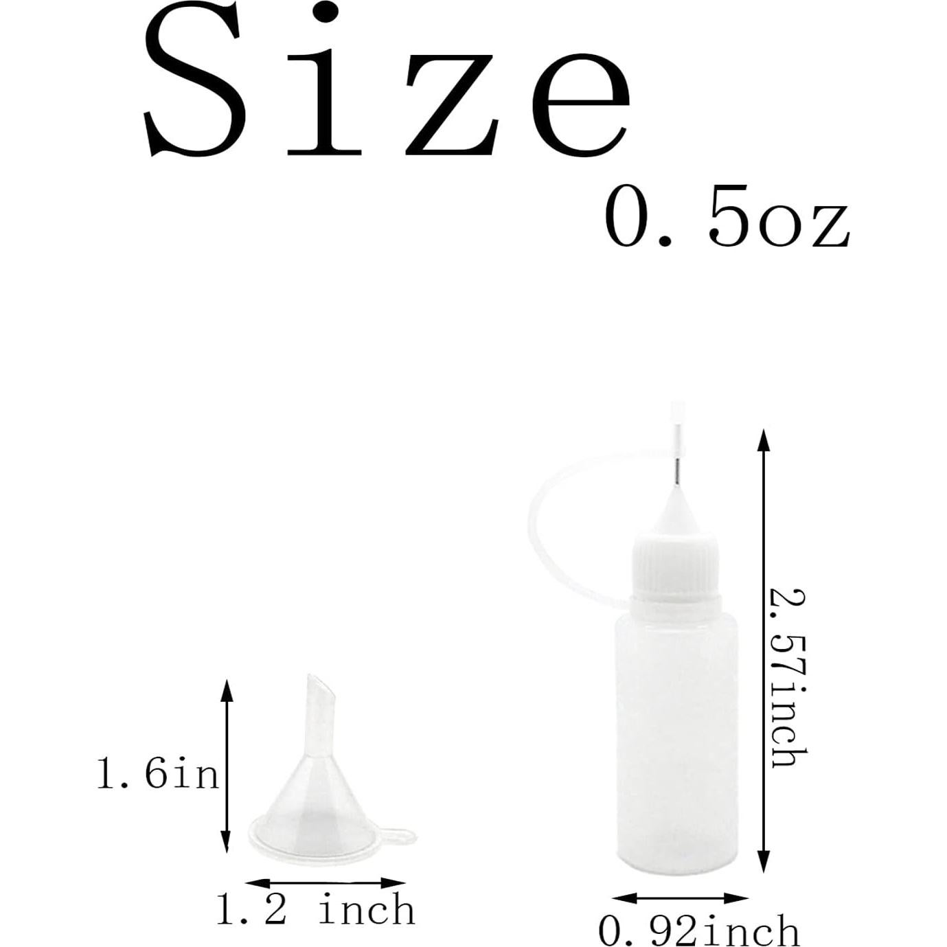 30 Botellas Aplicadoras de Punta MYYZMY 15ml con Mini Embudos