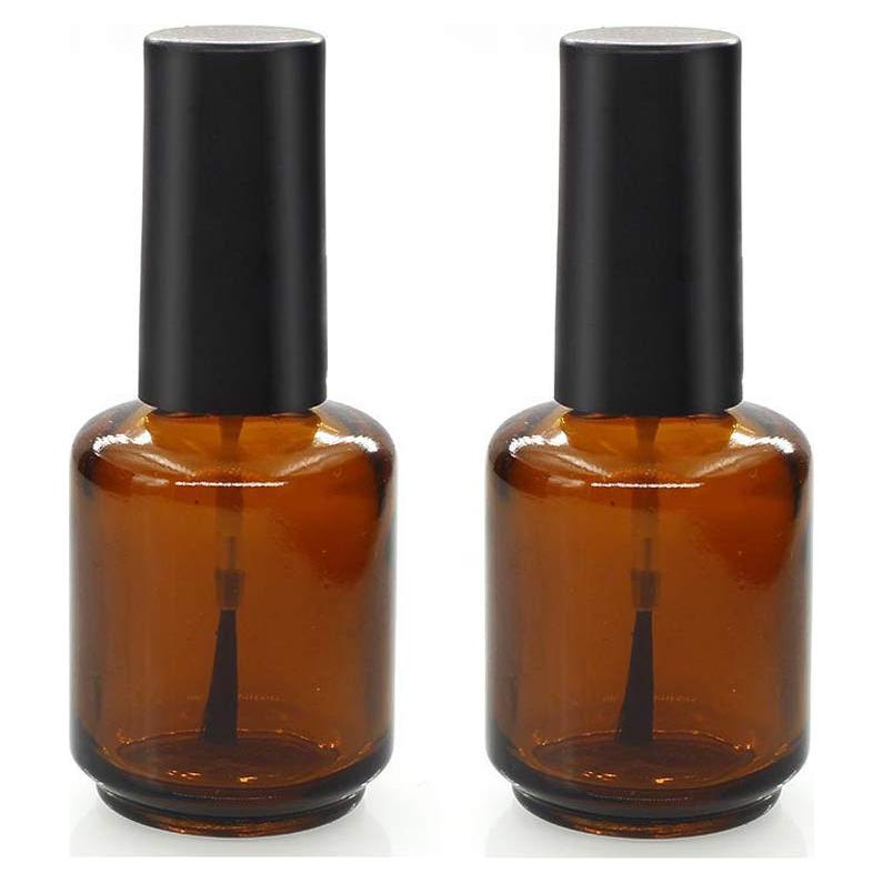 6 Botellas Vacías de Esmalte de Uñas 15ml Vidrio Marrón con Tapa