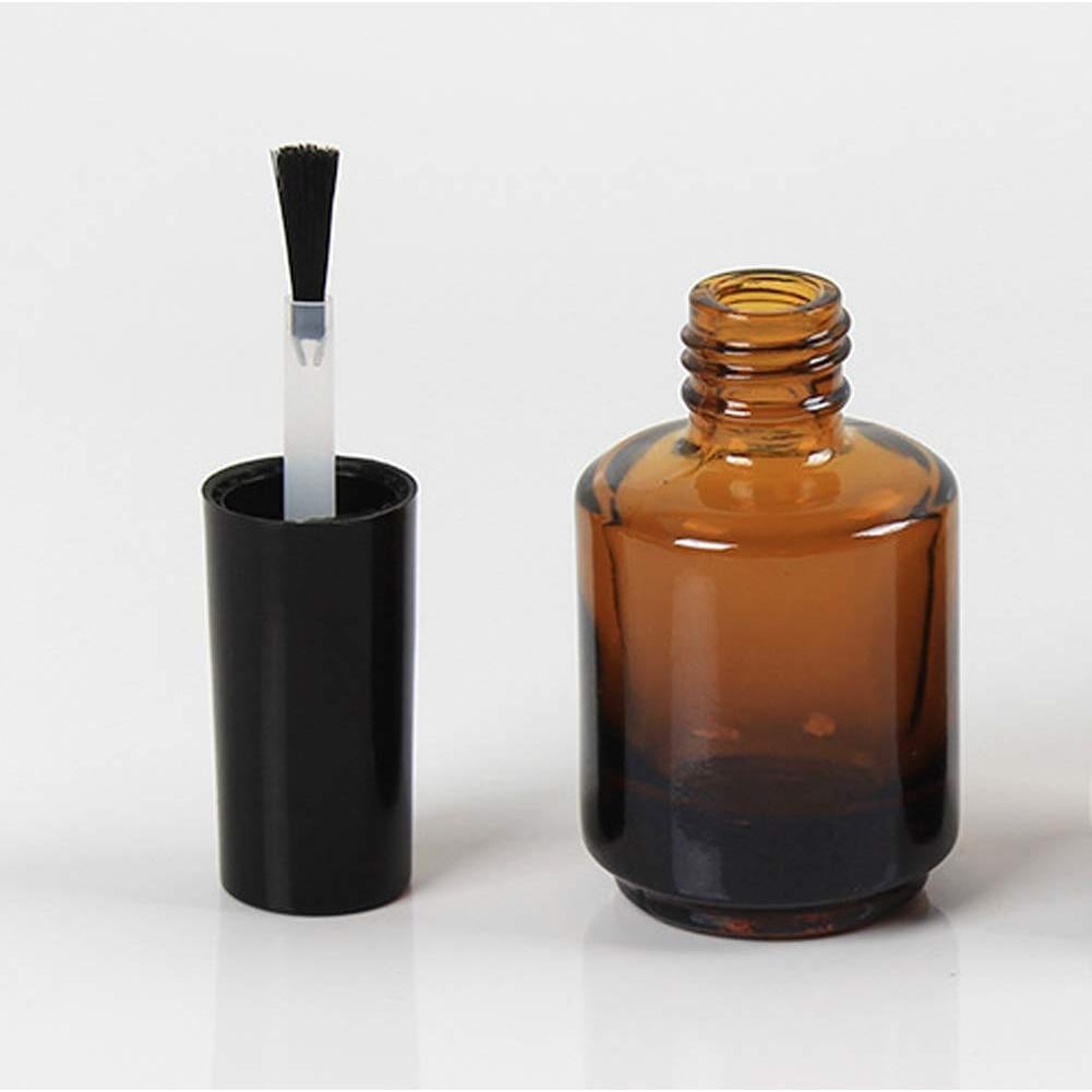 6 Botellas Vacías de Esmalte de Uñas 15ml Vidrio Marrón con Tapa