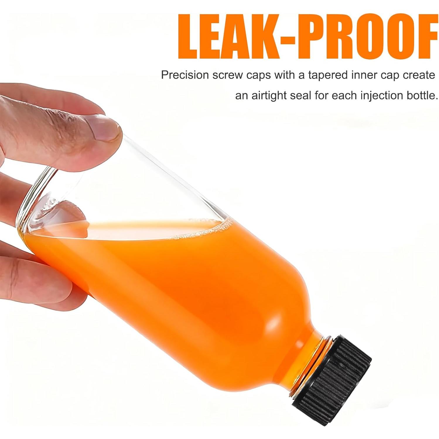 JohnBee Paquete de 12 Botellas de Vidrio 60ml a Prueba de Fugas