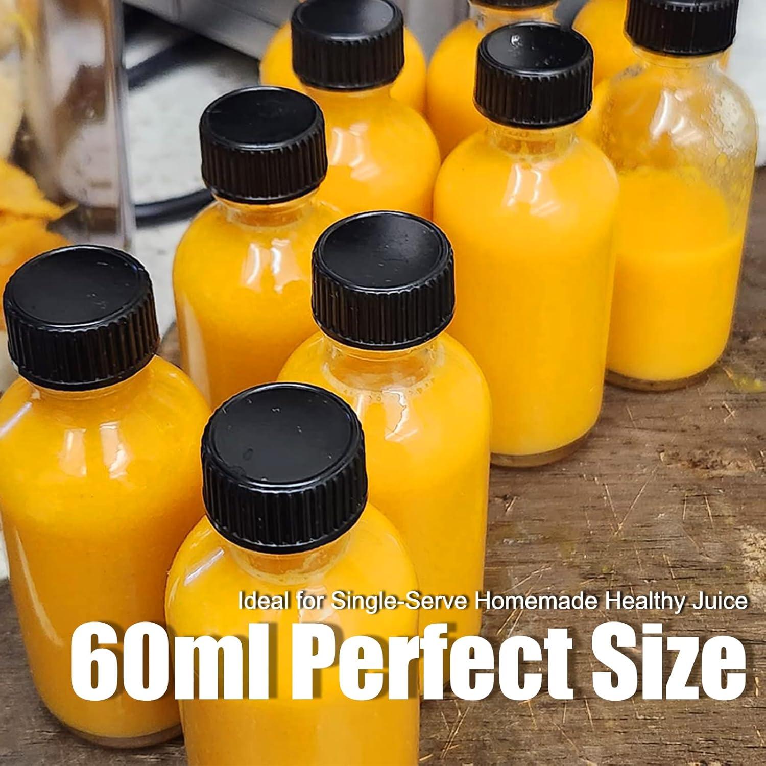 JohnBee Paquete de 12 Botellas de Vidrio 60ml a Prueba de Fugas