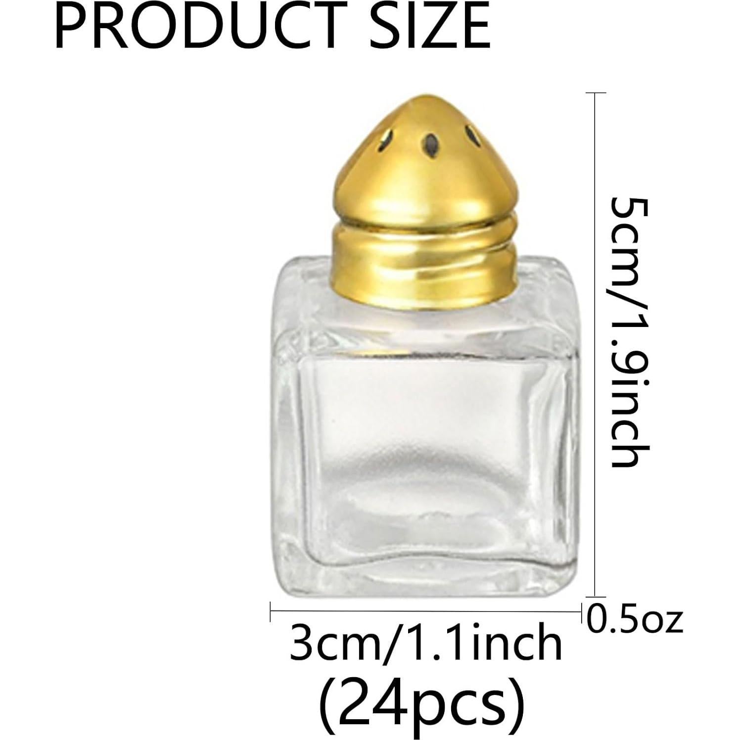 Paquete de 24 Saleros y Pimenteros de Vidrio KIUSOWAYD 14.2 g