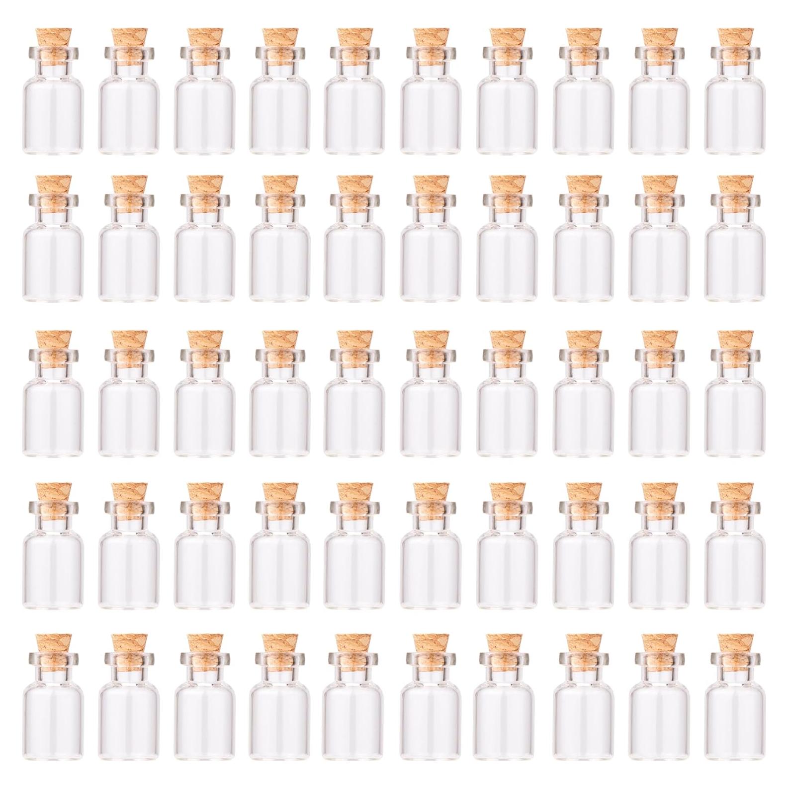 48 Tarros de Vidrio Mini MaxMau 2ml con Tapones de Corcho