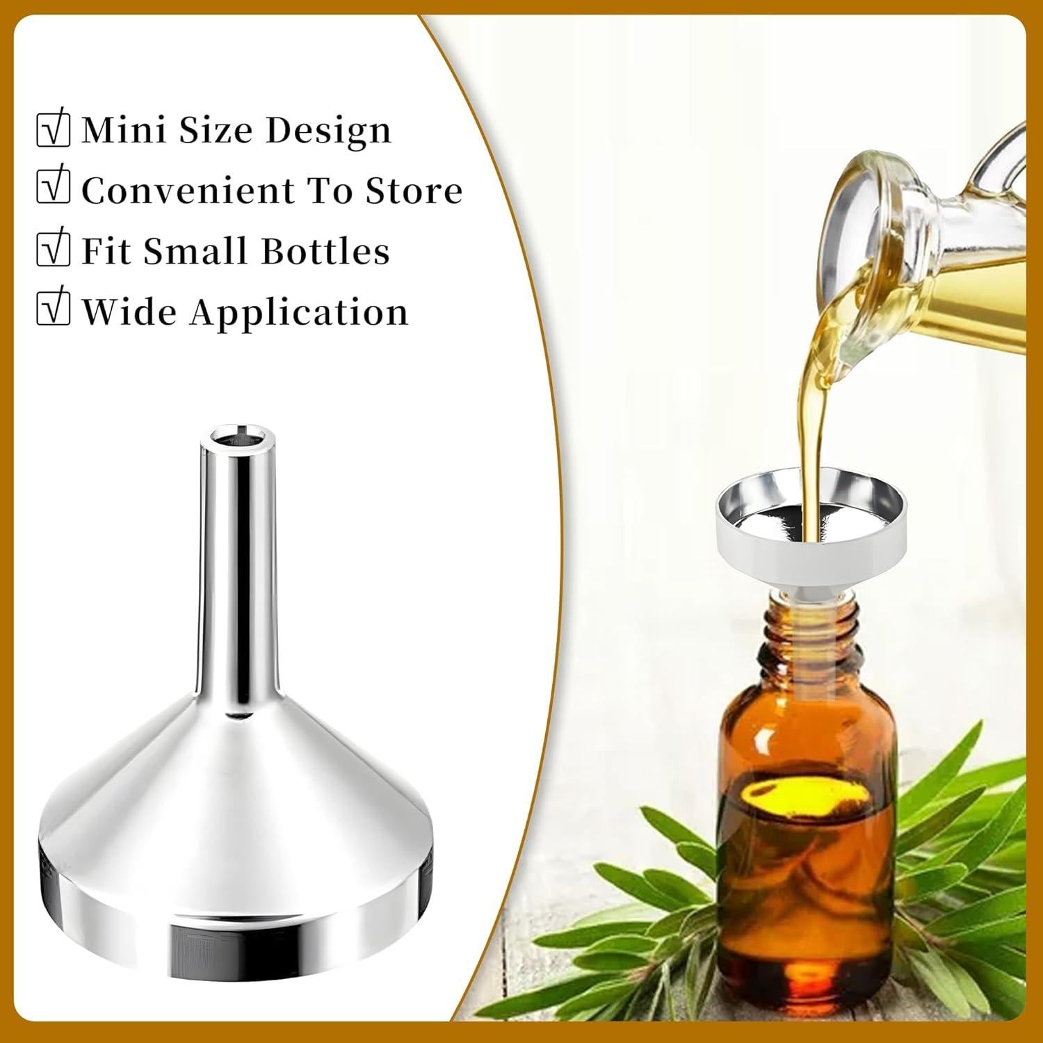 Set de 3 Mini Embudos de Aluminio Plata 2.5cm Diámetro