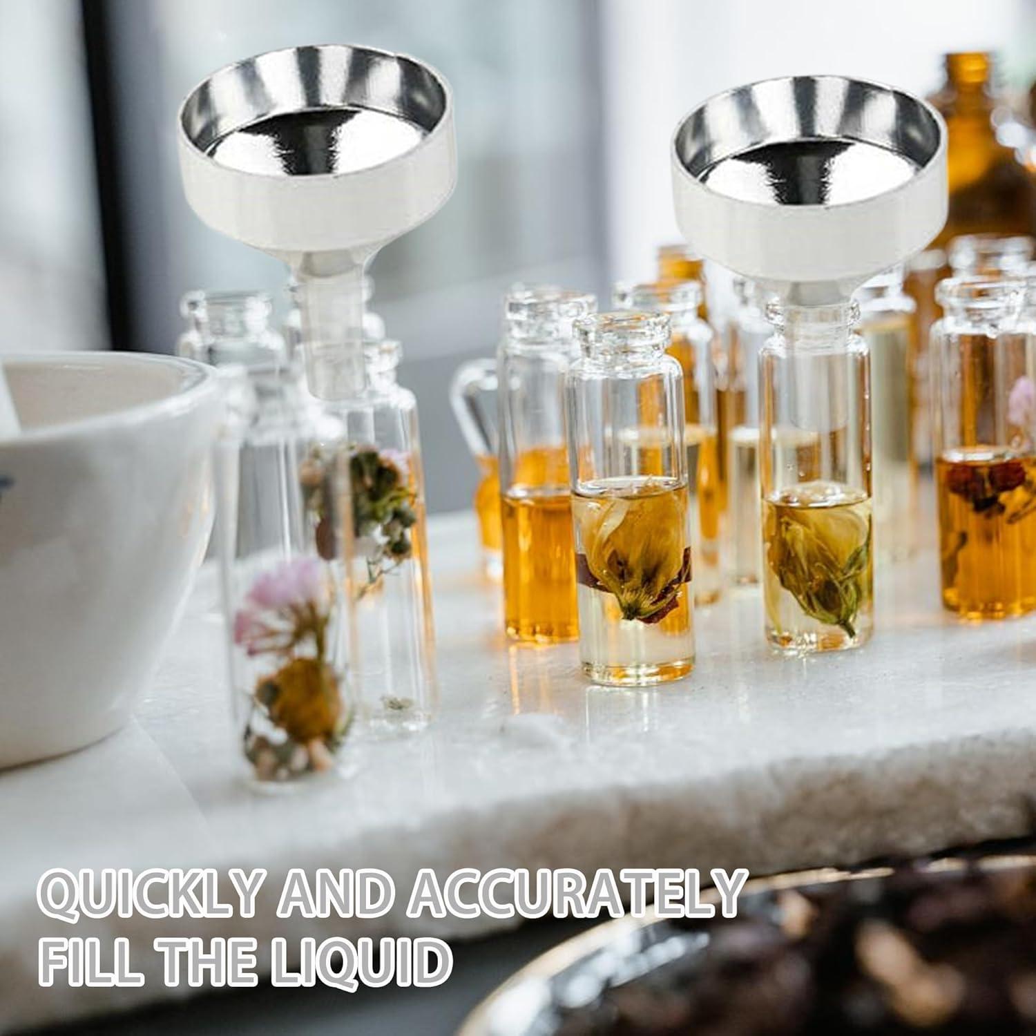 Set de 3 Mini Embudos de Aluminio Plata 2.5cm Diámetro