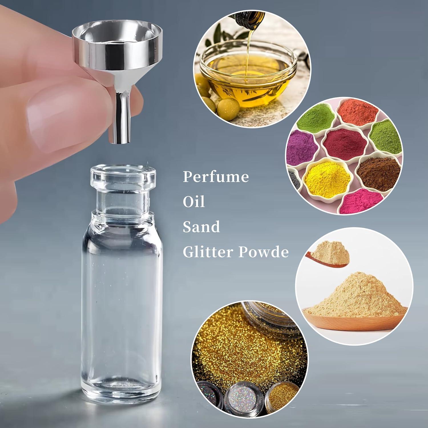 Set de 3 Mini Embudos de Aluminio Plata 2.5cm Diámetro