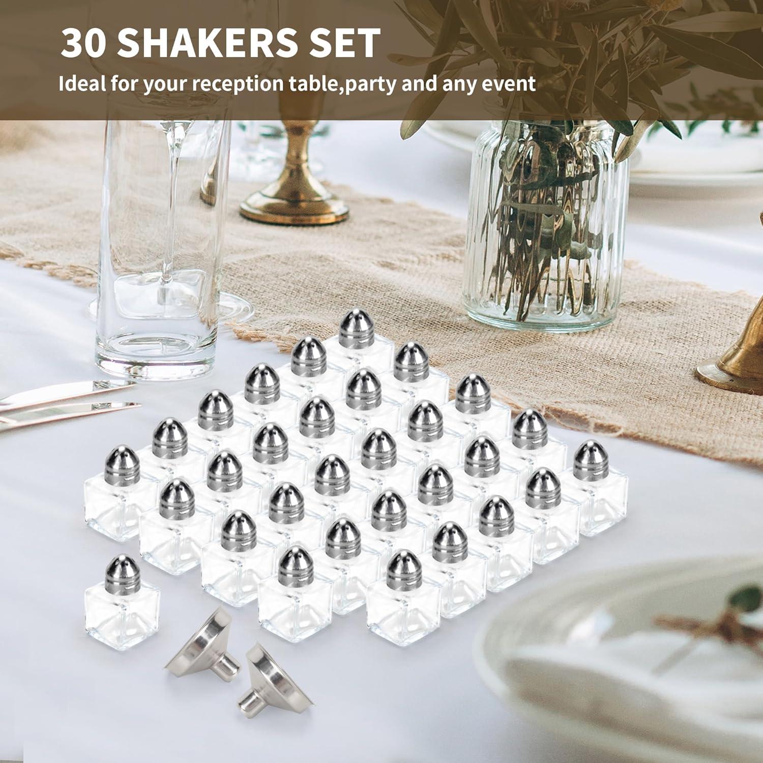 30 Mini Saleros y Pimenteros de Vidrio Axigundaone 0.5 Oz