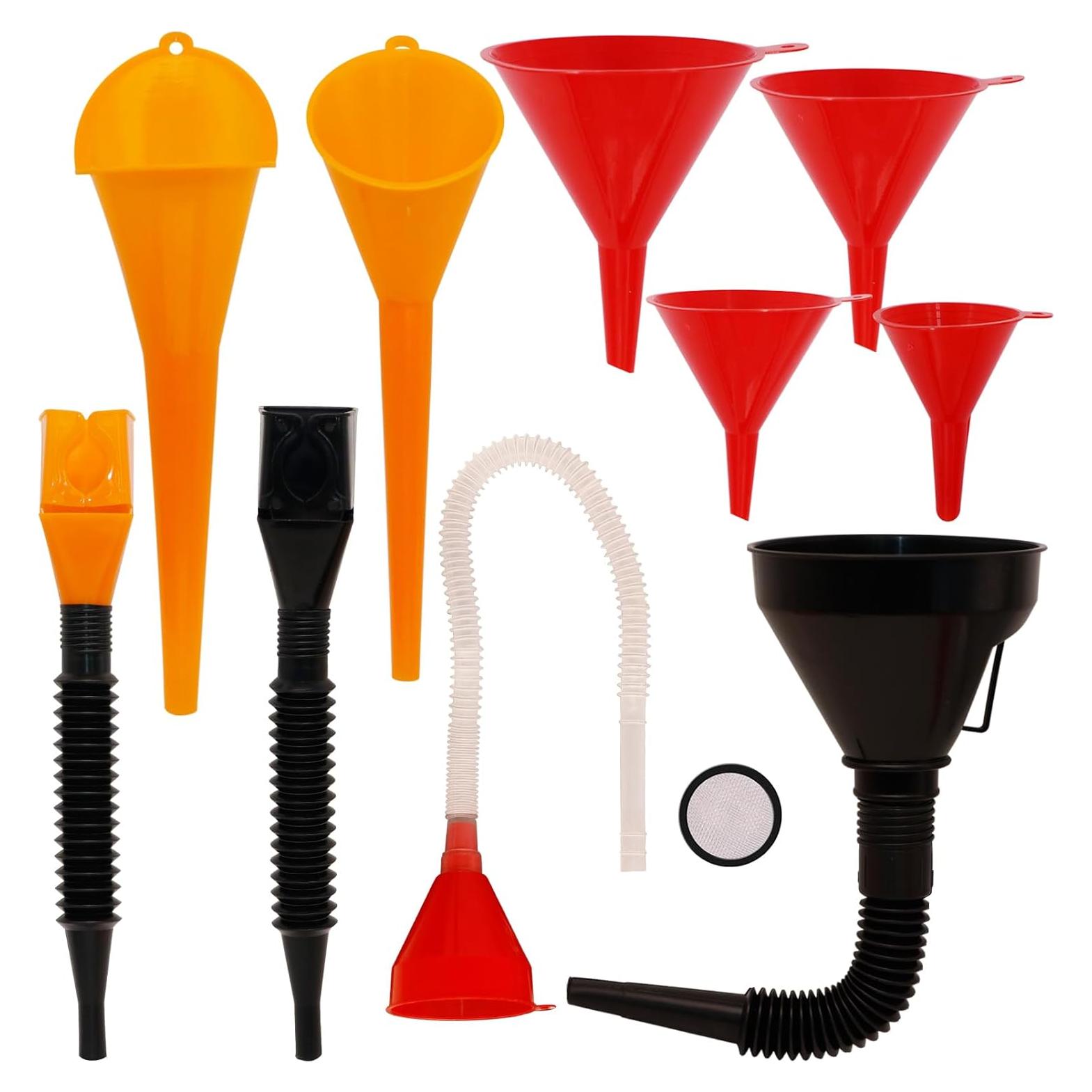 Conjunto de 10 Embudos Automotrices KongNai - Plástico Flexible