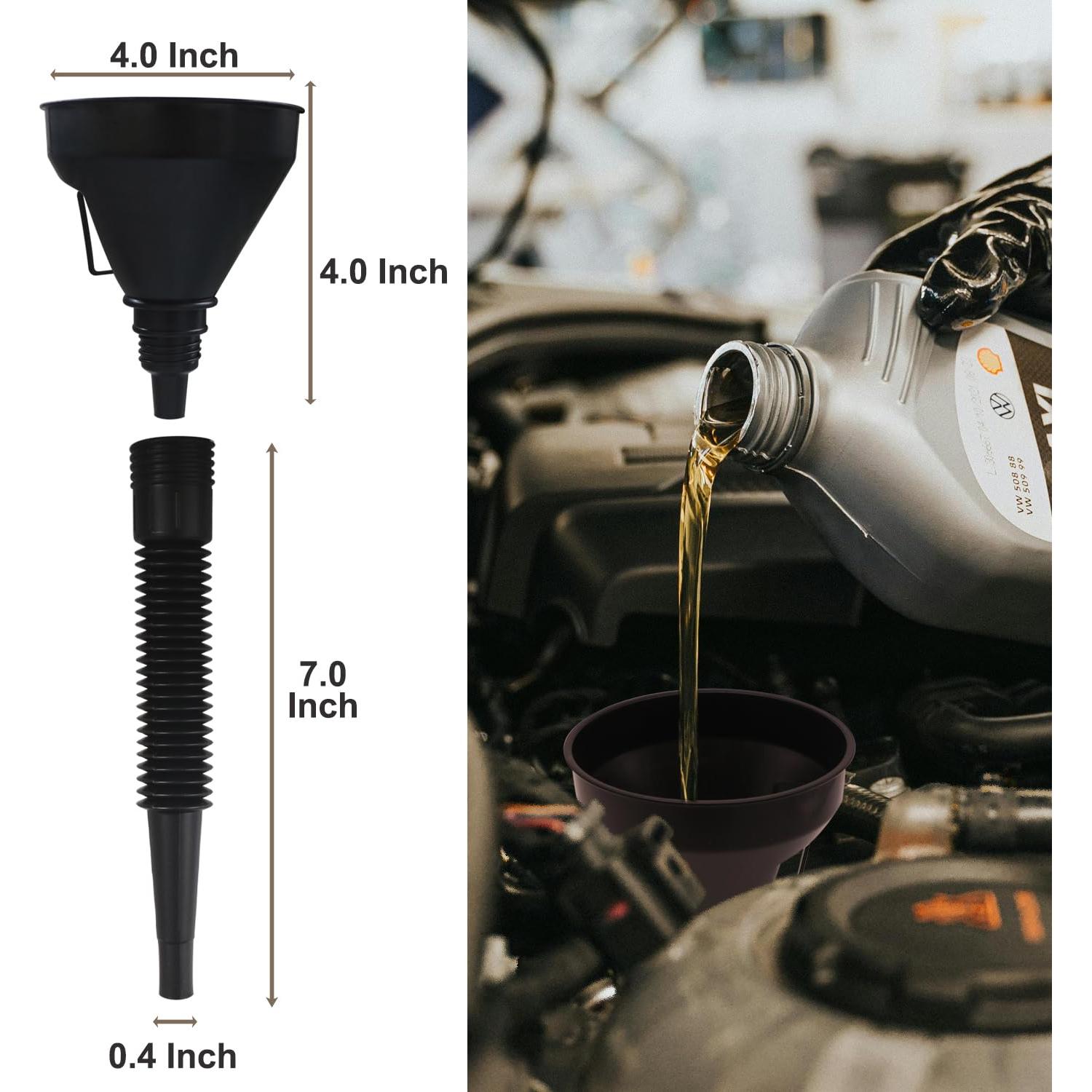 Conjunto de 10 Embudos Automotrices KongNai - Plástico Flexible
