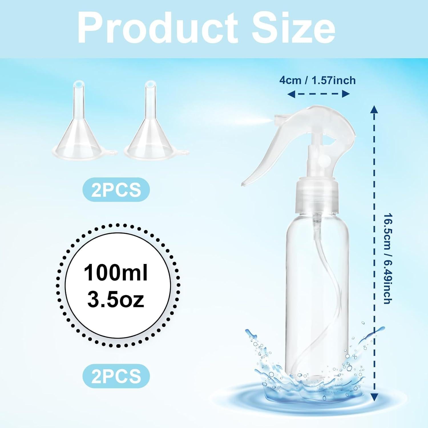 KALIONE 2 Botellas de Spray 100ml Recargables a Prueba de Fugas