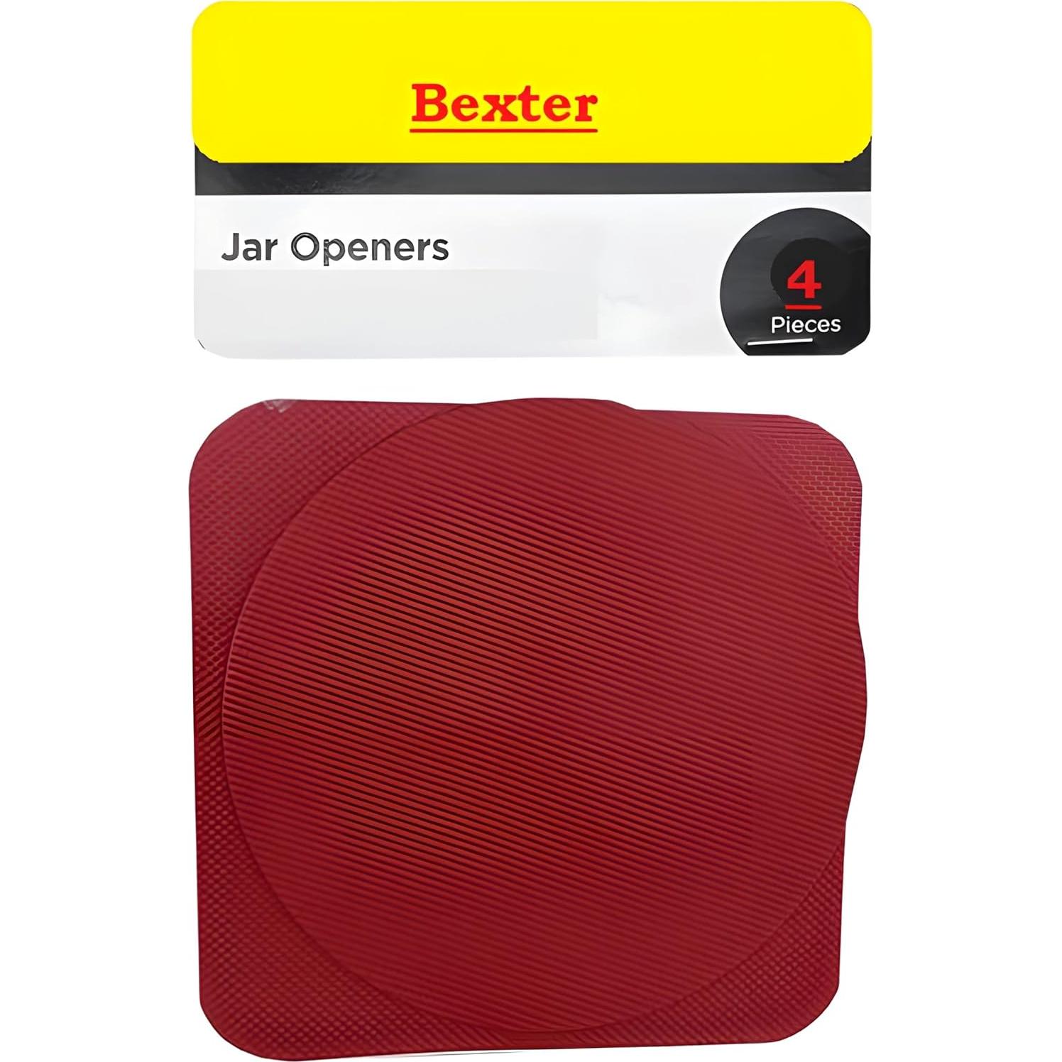 Juego de Abridores de Tarros Bexter 4 Piezas Silicona Roja