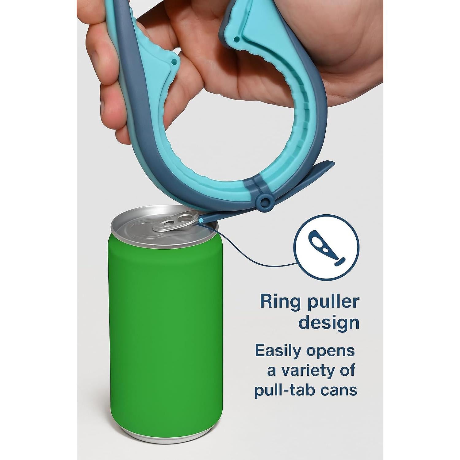 Abrebotellas 4 en 1 Genérico Azul y Gris para Manos Débiles