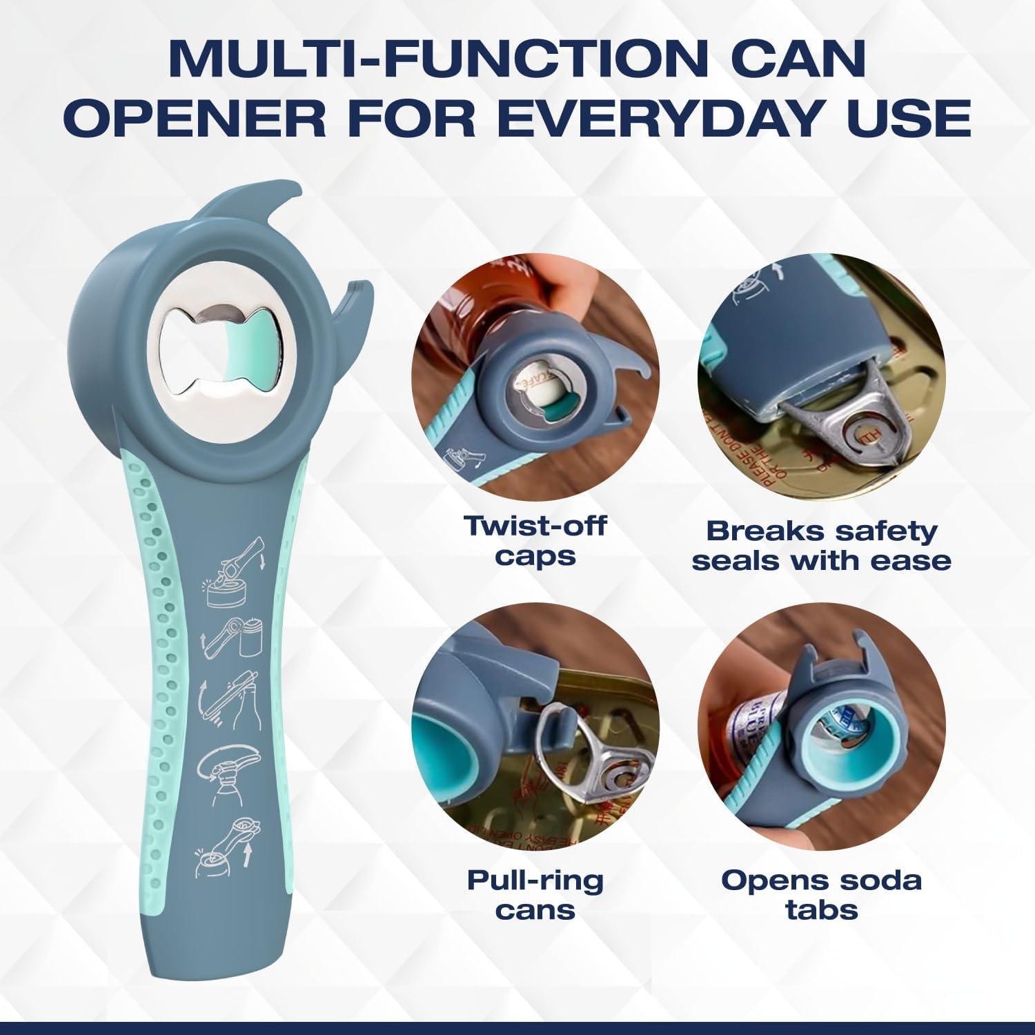 Abre frascos 5 en 1 BigLeef para manos débiles - Azul