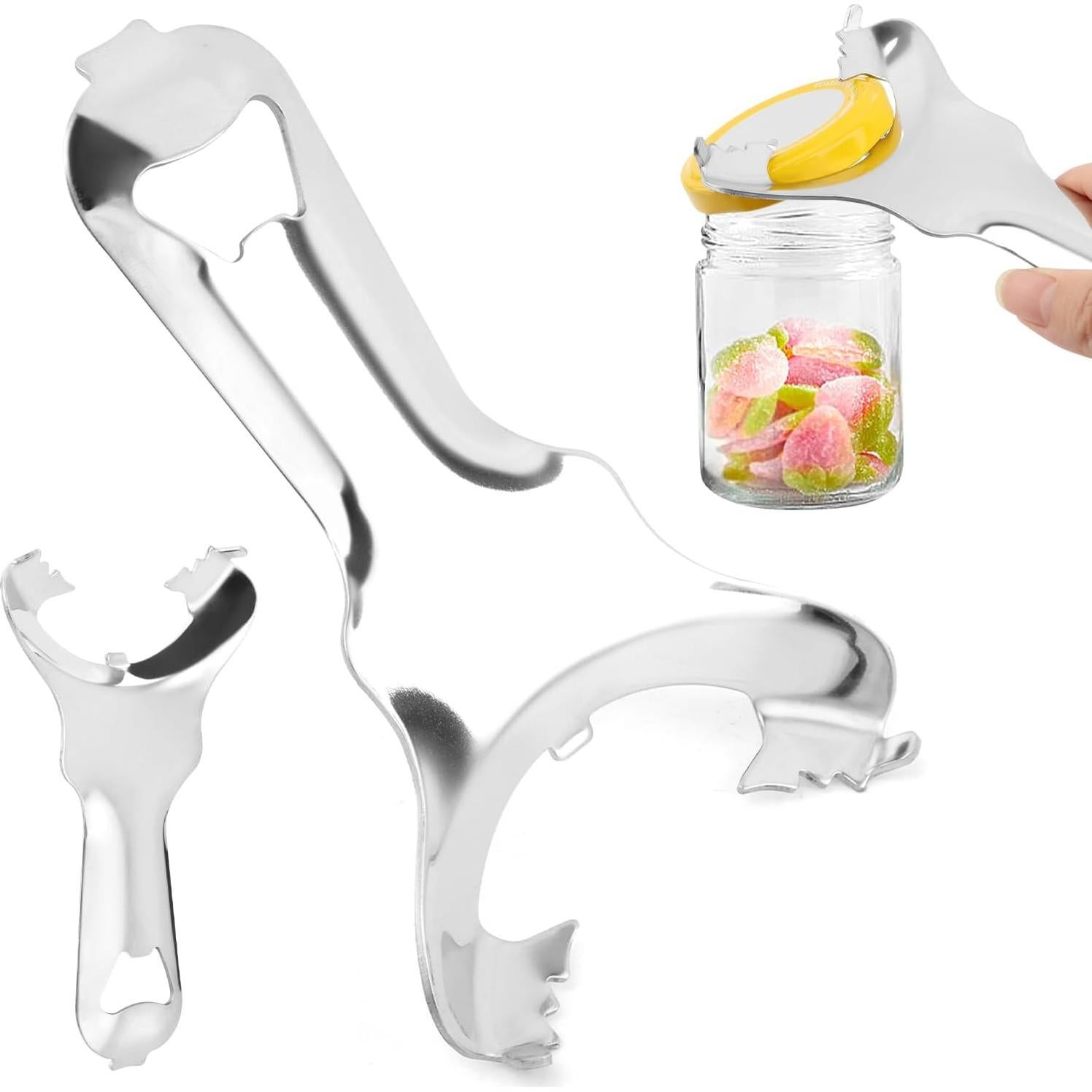 2 Abridores de Tarros de Acero Inoxidable Kazheon 14.5x9cm