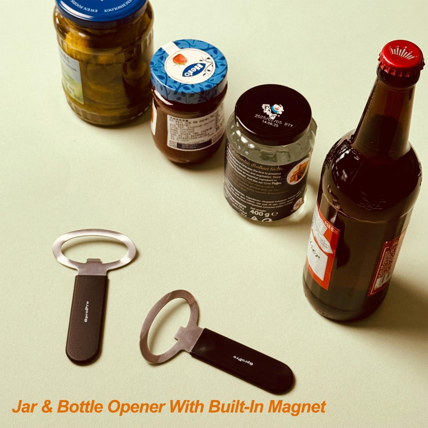 Abrebotellas y Abrefrascos Magnético 2-en-1 OpenPro, Acero Inoxidable