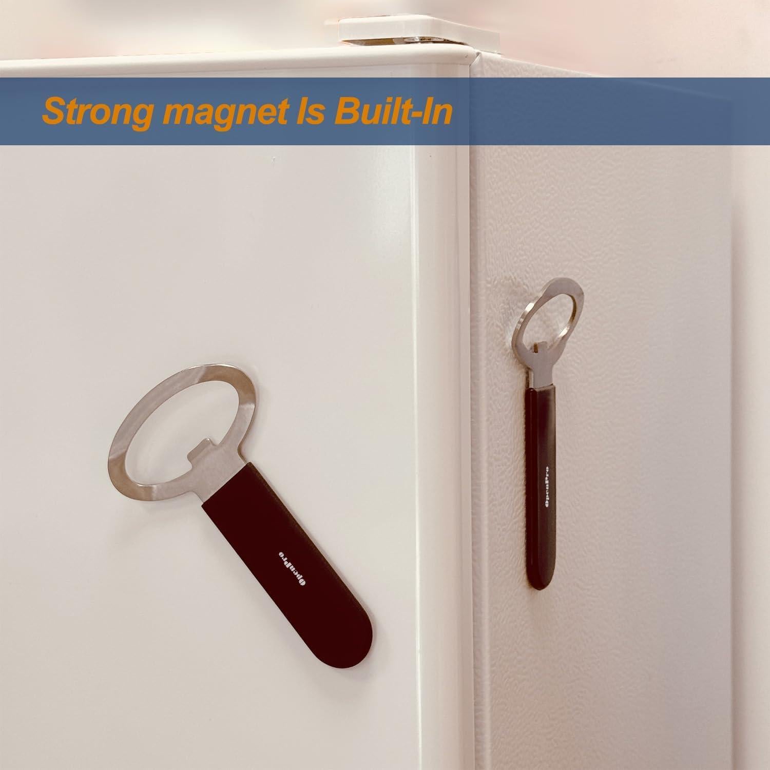 Abrebotellas y Abrefrascos Magnético 2-en-1 OpenPro, Acero Inoxidable