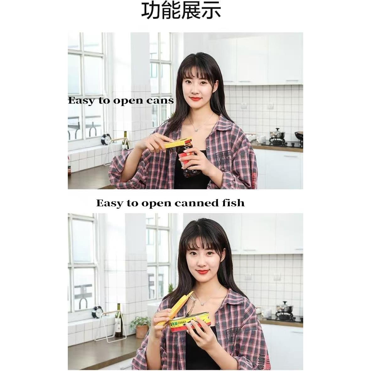 Abridor de Tarros Multifuncional HoneyHu Amarillo 5 en 1