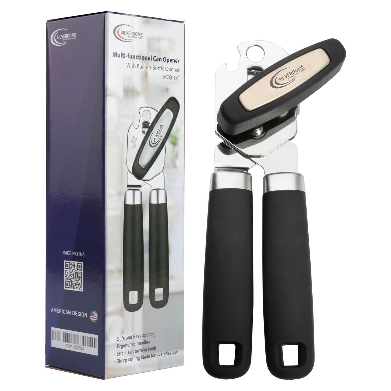 Abrelatas Manual Silverdome de Acero Inoxidable con Abrebotellas