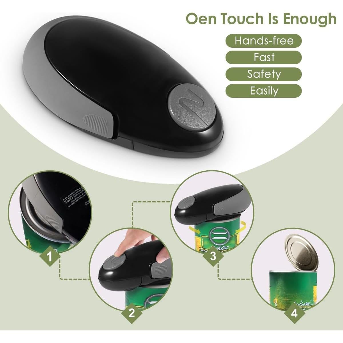 Abrelatas Eléctrico Automático Genérico 70W Bordes Suaves