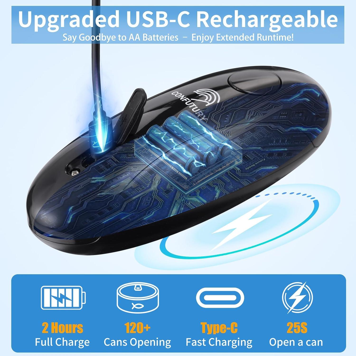 Abrelatas Eléctrico Automático CONFUTURY - Recargable USB-C