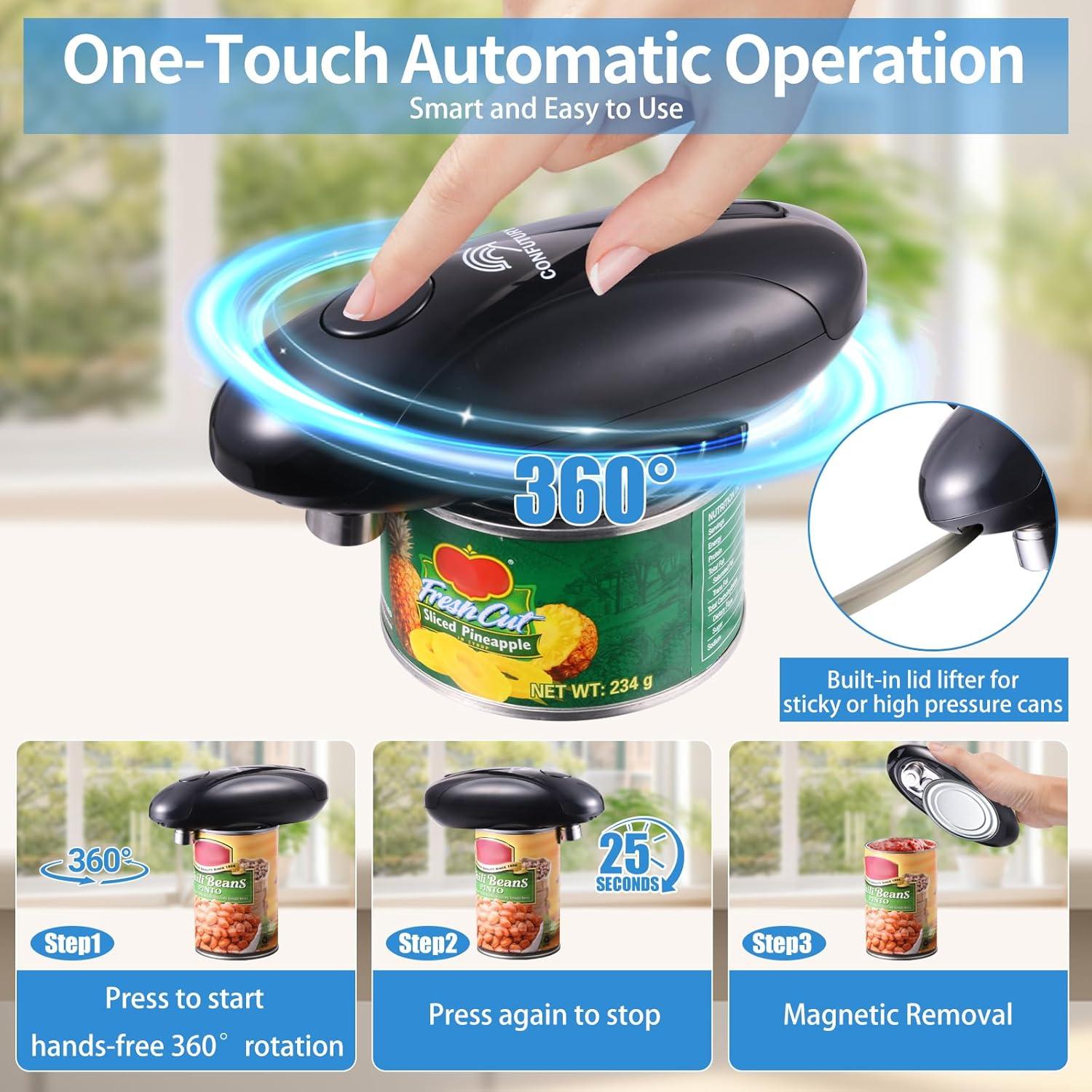 Abrelatas Eléctrico Automático CONFUTURY - Recargable USB-C