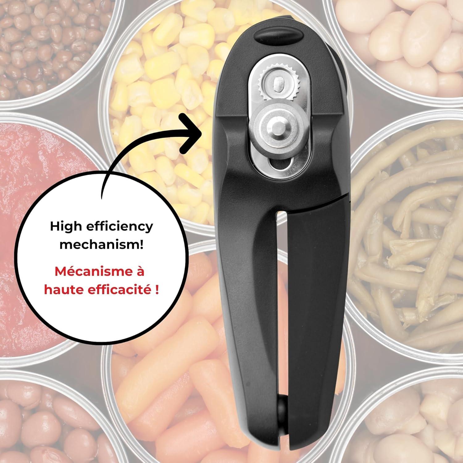 Abrelatas Manual Starfrit MightiCan 2025 - Negro - Acero Inoxidable